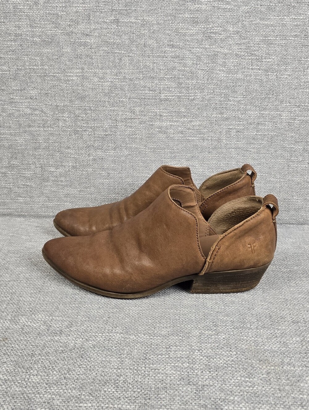 Frye Rowen Tan Leather Ankle Booties Womens Sz 8.5M